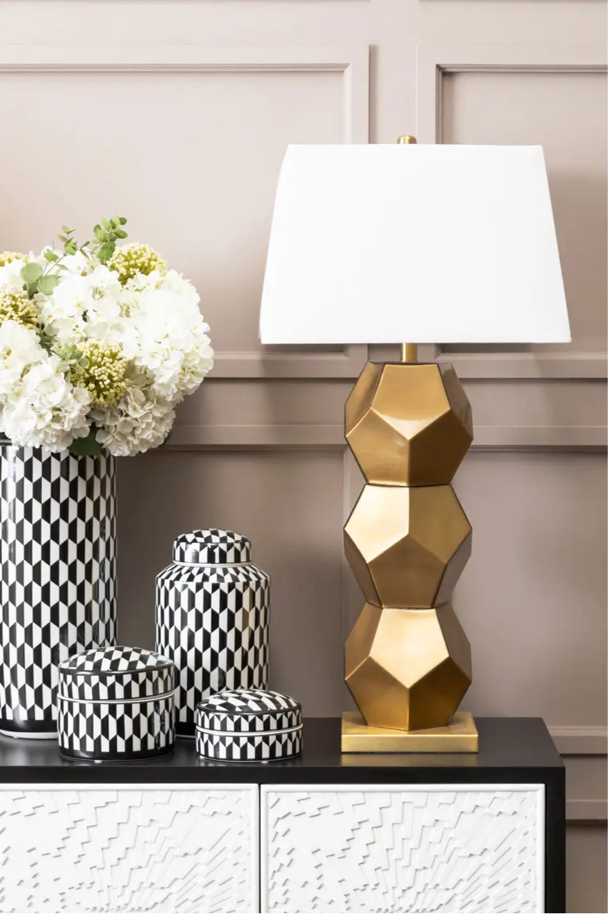Palais Artisan Gold Geometric Table Lamp